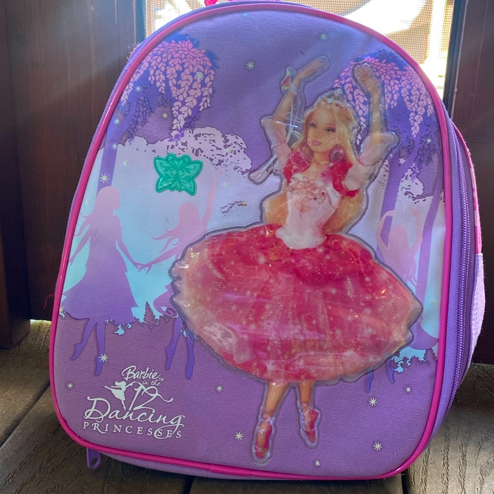 Vintage Barbie in the 12 Dancing Princesses bag (little girls backpack)